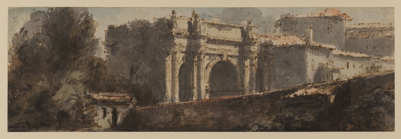 View of a Roman Triumphal Arch and Other Buildings
