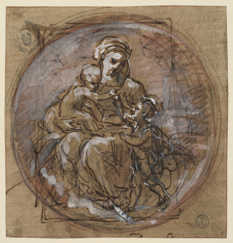 Madonna and Child and Infant John the Baptist (recto)
