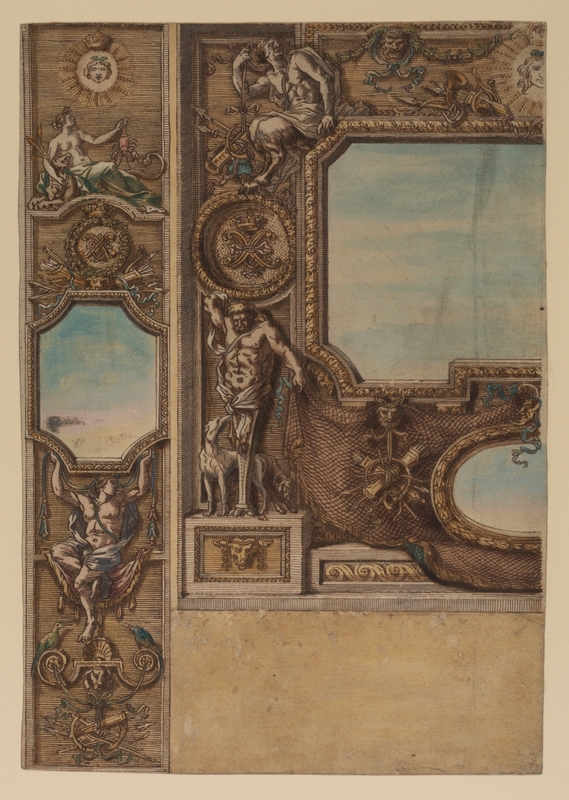 Design for a Wall Decoration with the Monogram of Louis XIV (possibly for the Château De Vincennes)