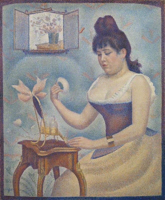Young Woman Powdering Herself