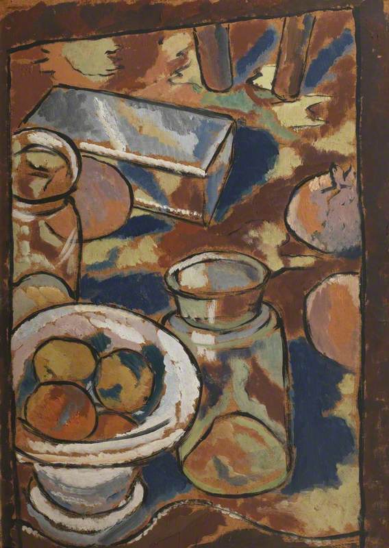Still Life with Glass Jar and Silver Box