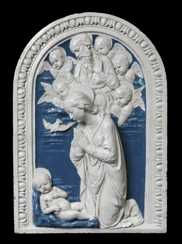 Virgin Adoring the Child, with God the Father and Angels