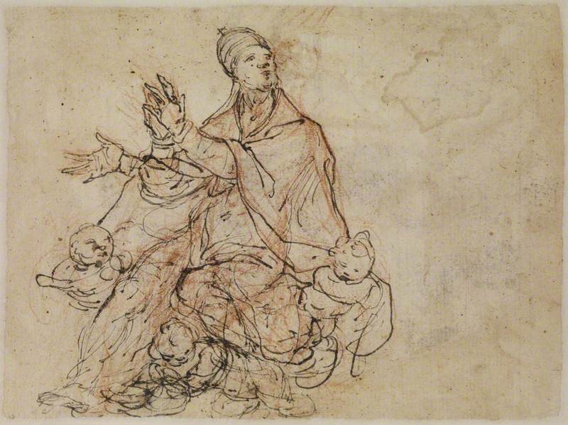 Study for the Apotheosis of a Bishop Saint