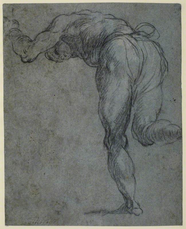 Study of a Male Figure Bending Forward
