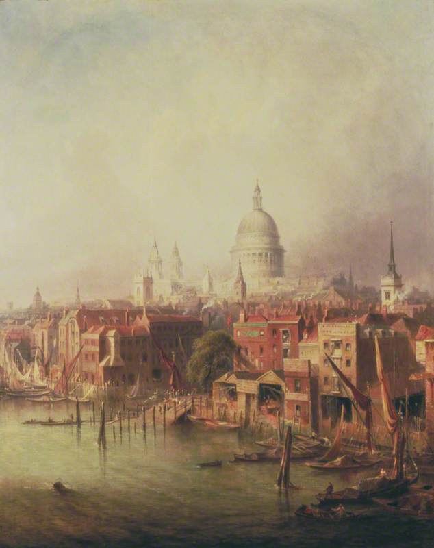 Queenhithe, London, St Paul's in the Distance