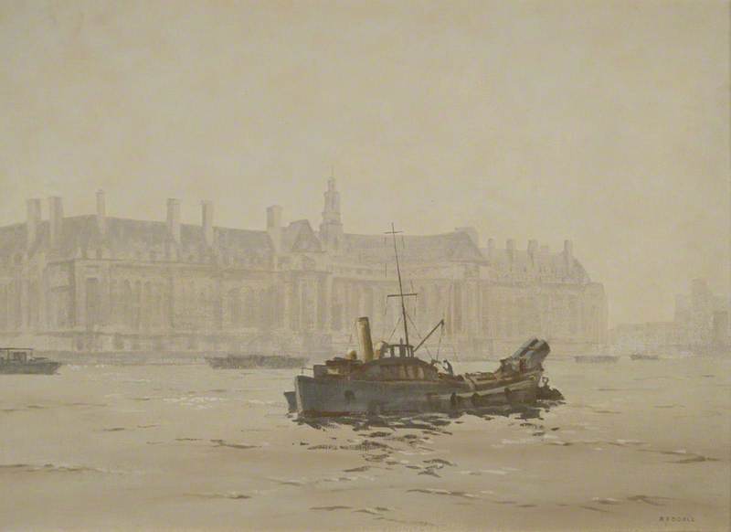 County Hall, London, in Morning Haze