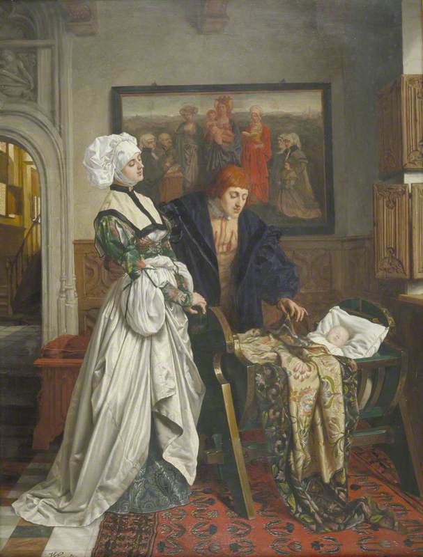 Charles V and Jeanne Vandergeynst at the Cradle of Their Daughter, Marguerite
