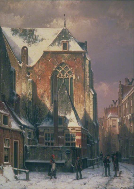 Winter Scene in Amsterdam, Holland