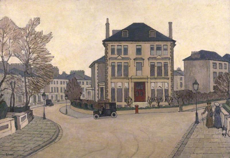 A Street Scene in Belsize Park, a House at Hampstead, London