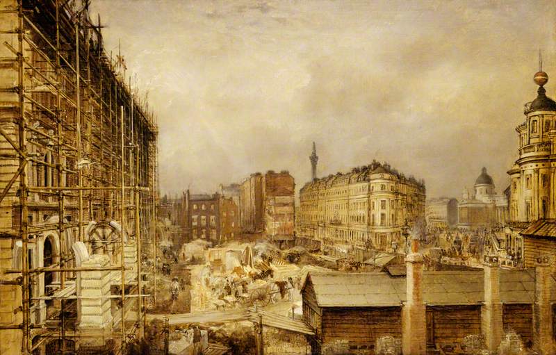 The Construction of the Charing Cross Station Hotel, London