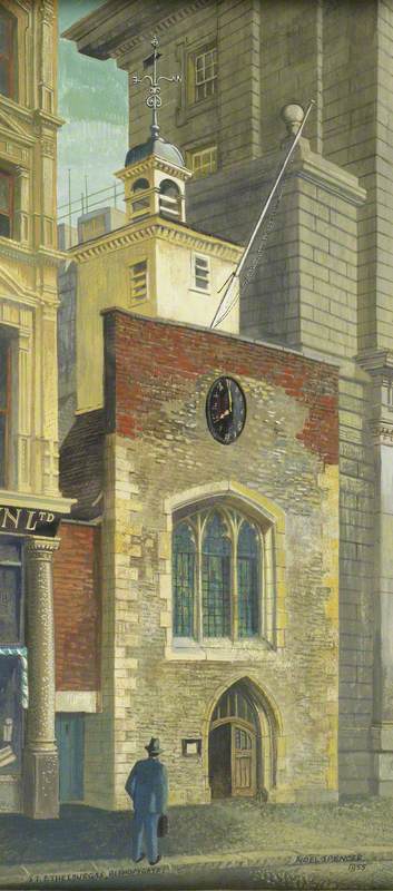Facade of the Church of St Ethelburga, Bishopsgate, London