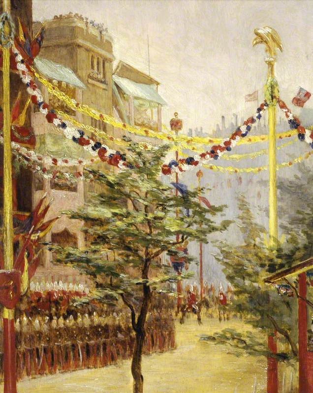 Queen Victoria's Diamond Jubilee, a View of the Processional Route from Borough Road, London