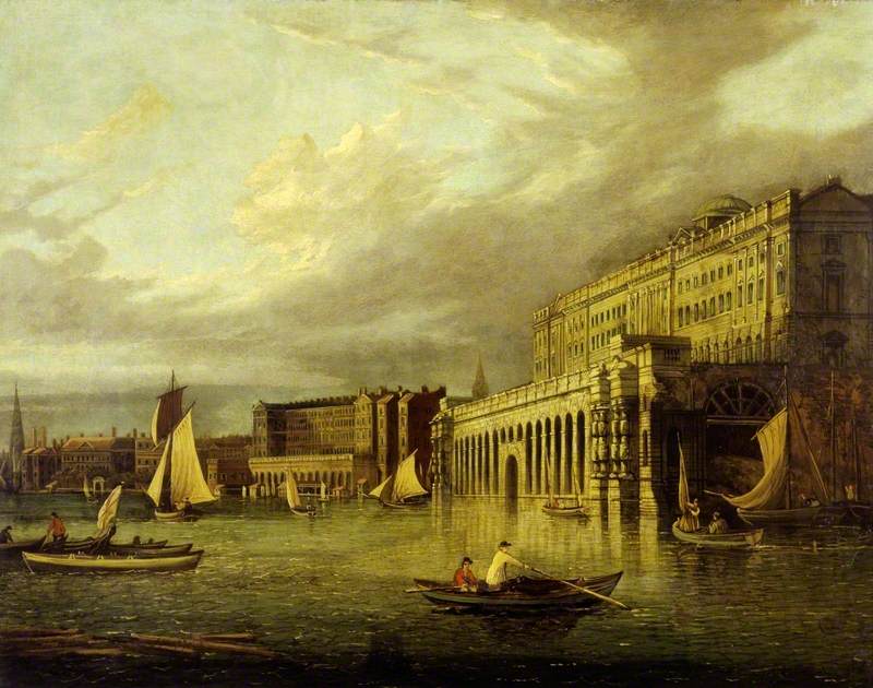 Somerset House and the Adelphi from the River, London