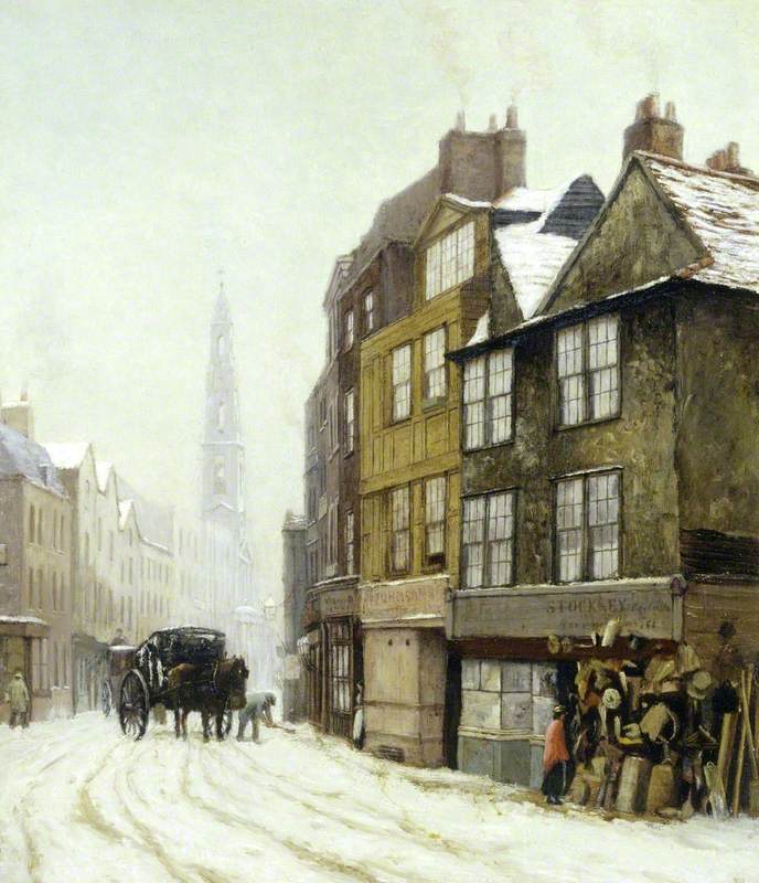 Drury Court with the Church of St Mary-le-Strand, London