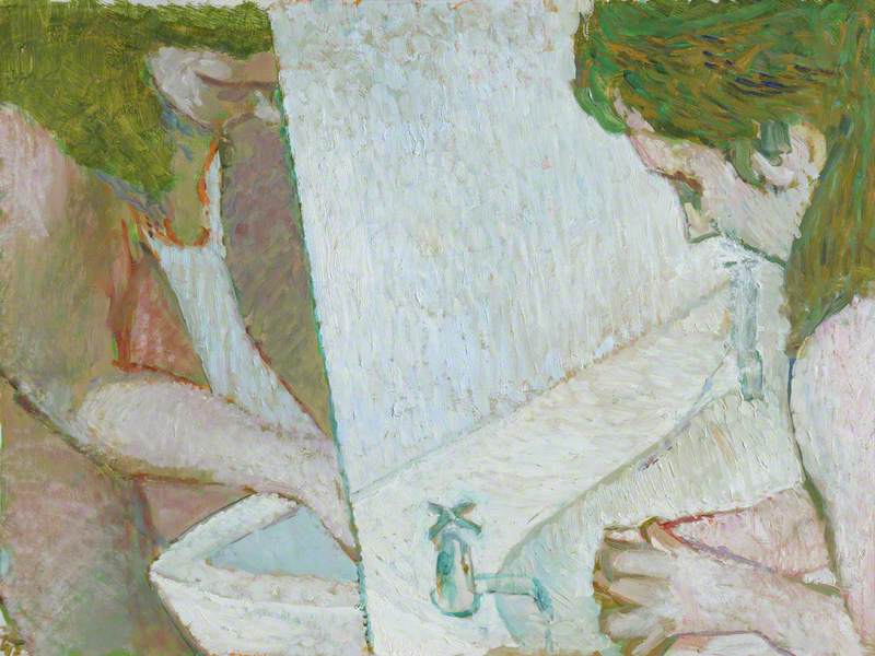 Girl Washing with Mirror