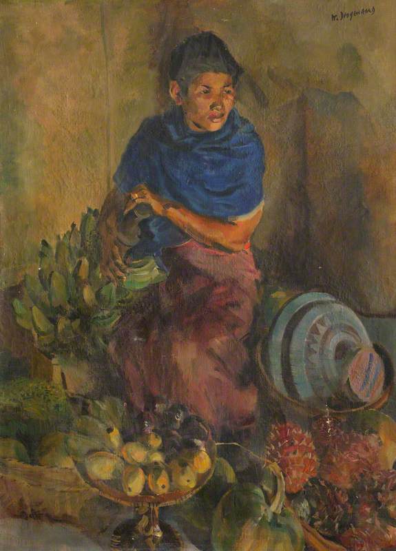 Asian Lady and Fruit