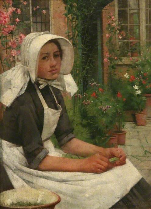 Girl Shelling Peas