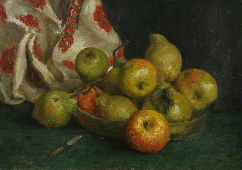 Dish of Fruit with Cloth