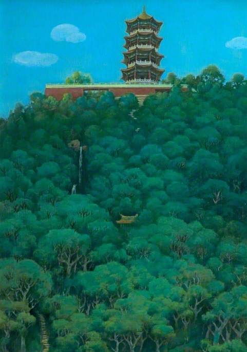Pagoda with Trees