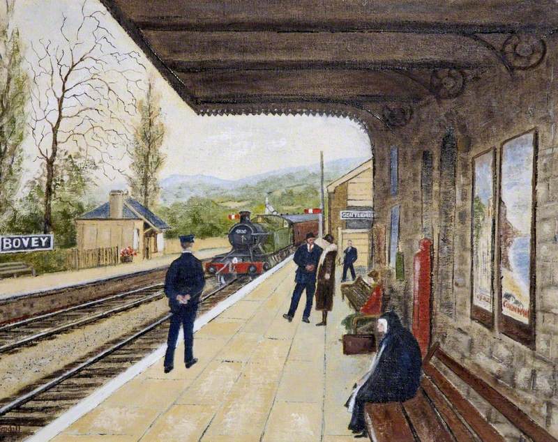 Waiting for the Train at Bovey Station, Devon