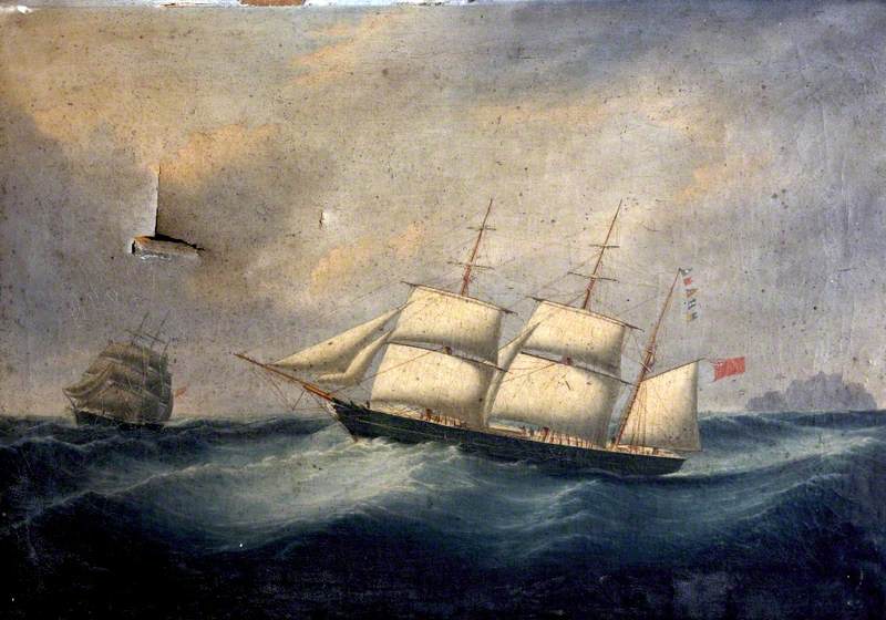 The Barque 'Hugenot' in a Gale