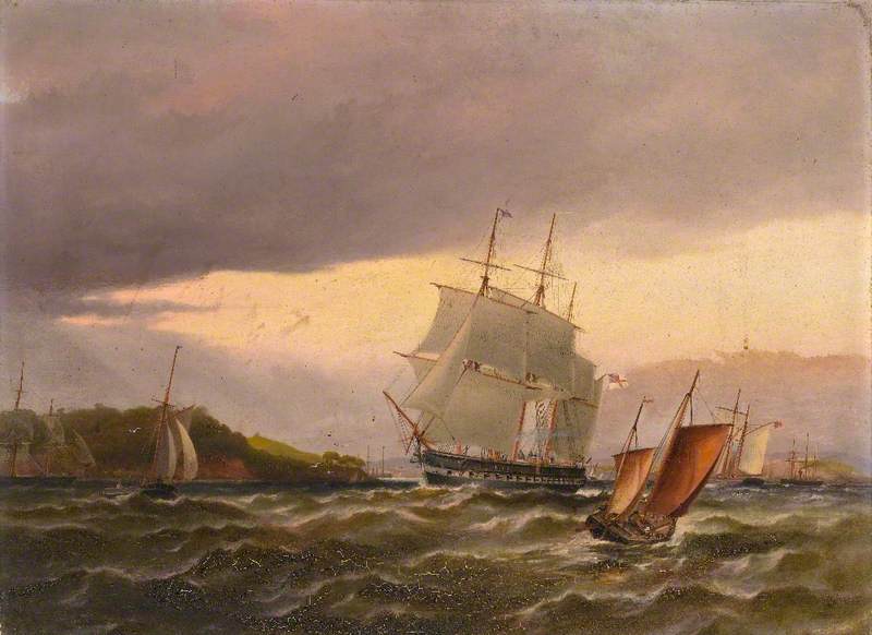 Coast Scene with Shipping