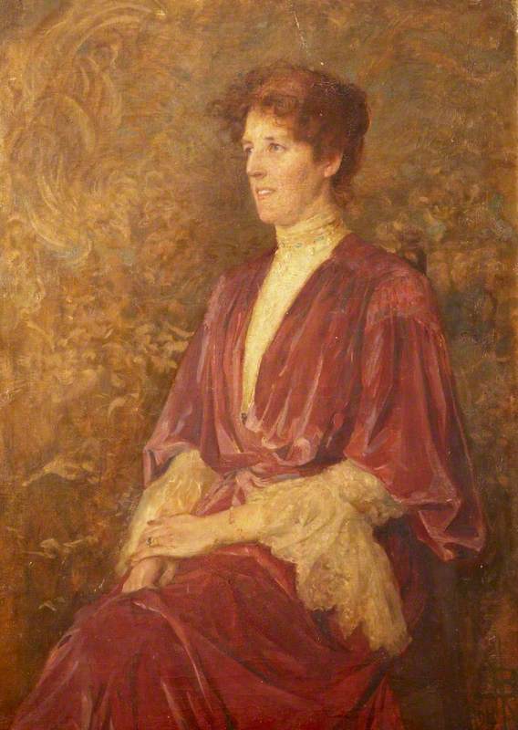 Mrs Sophia Hawkes Holman, née Andrew (1863–1928), Lady in a Red Dress