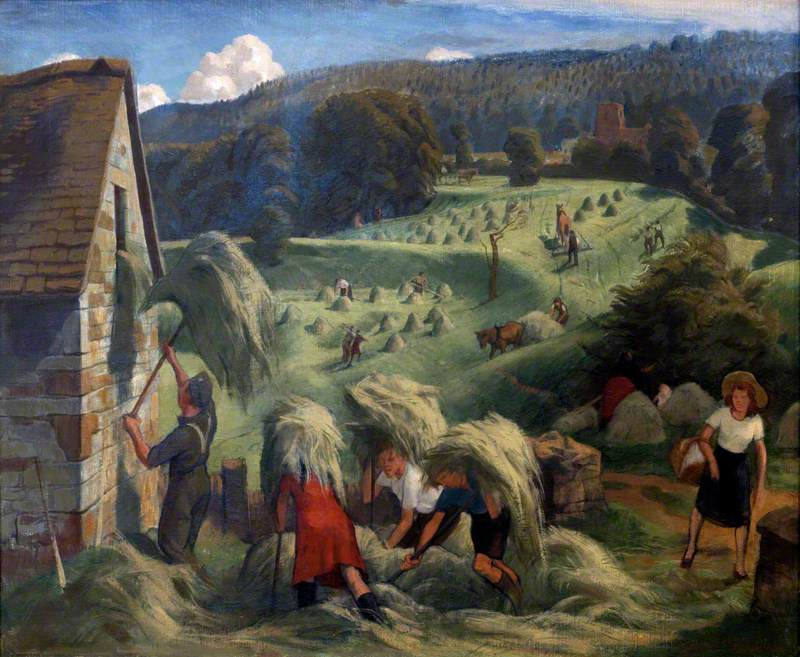 Evacuees Assist with the Hay Harvest