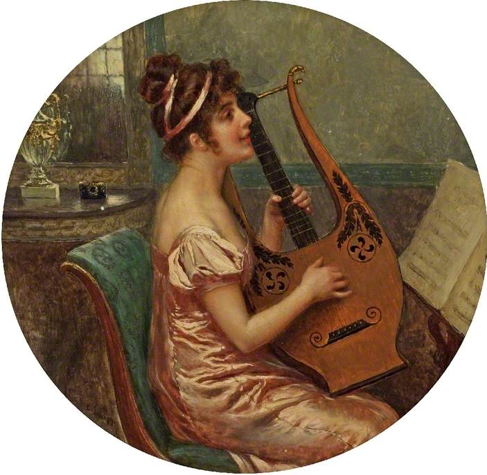 Woman Playing a Lyre