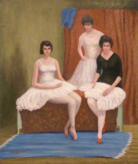 Three Dancers Resting, Members of the Dorchester Ballet Club