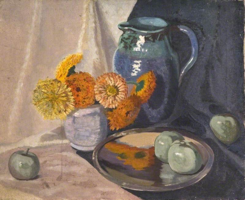 Still Life with a Jug, Flowers and Fruit