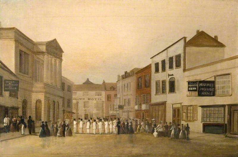 Band in front of the Guildhall, Weymouth, Dorset