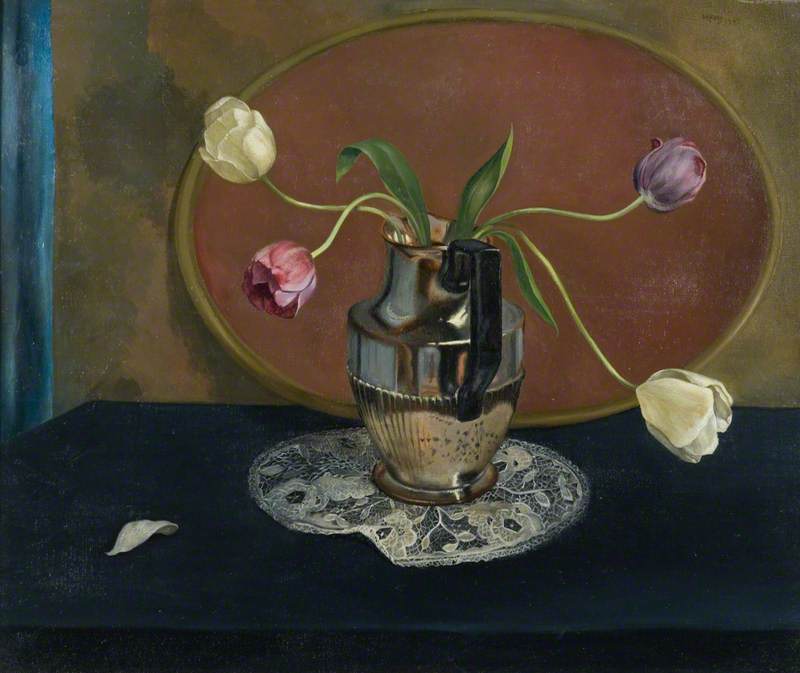 Tulips in a Lustre Jug