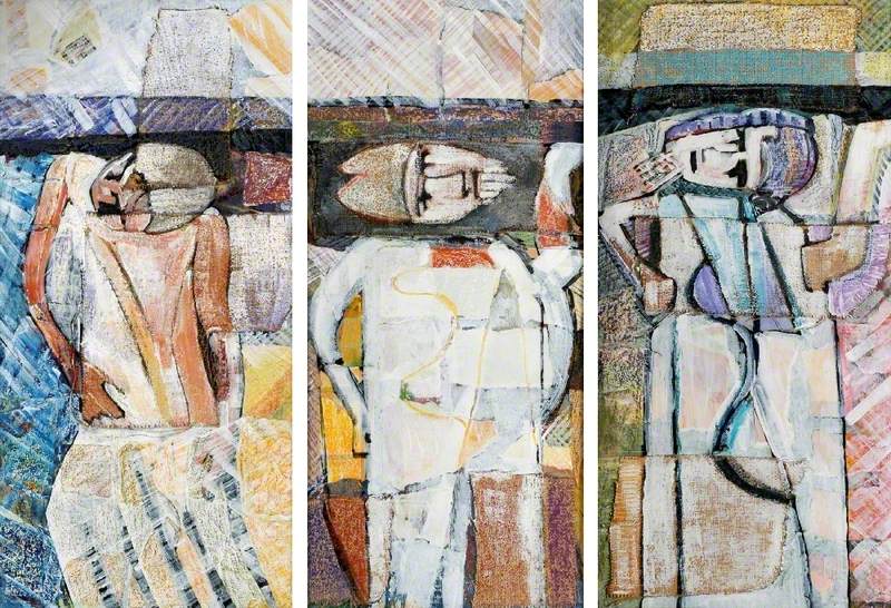 Triptych of Twelfth-Century Figures in the Chapter House of Durham Cathedral