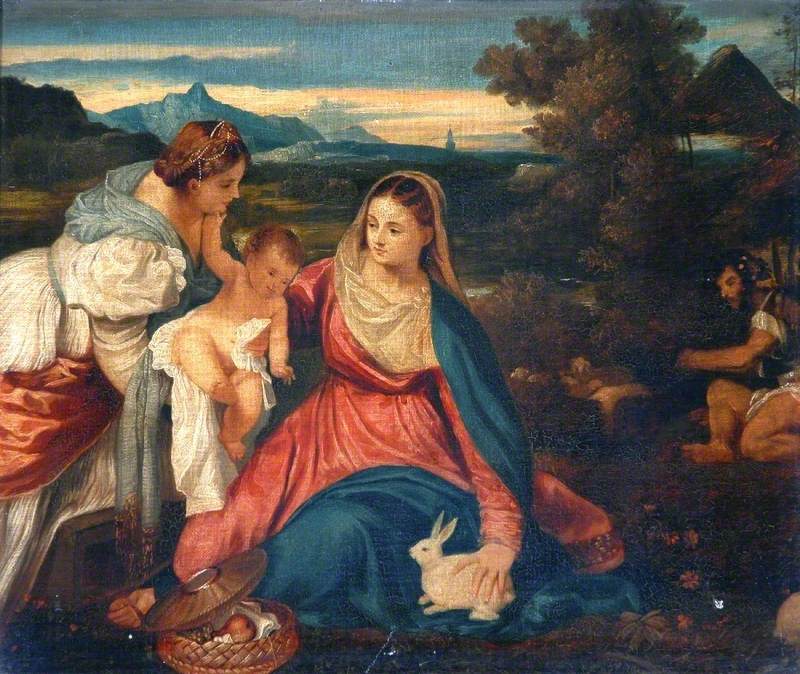 Madonna and Child with Saint Catherine and a Rabbit