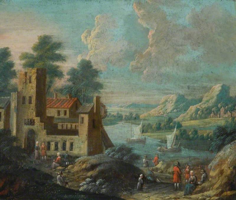 Landscape with a River, Buildings and Figures