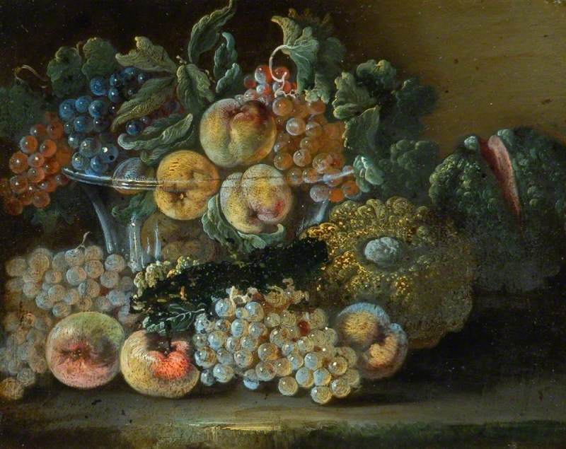 Still Life of Fruit in a Glass Bowl