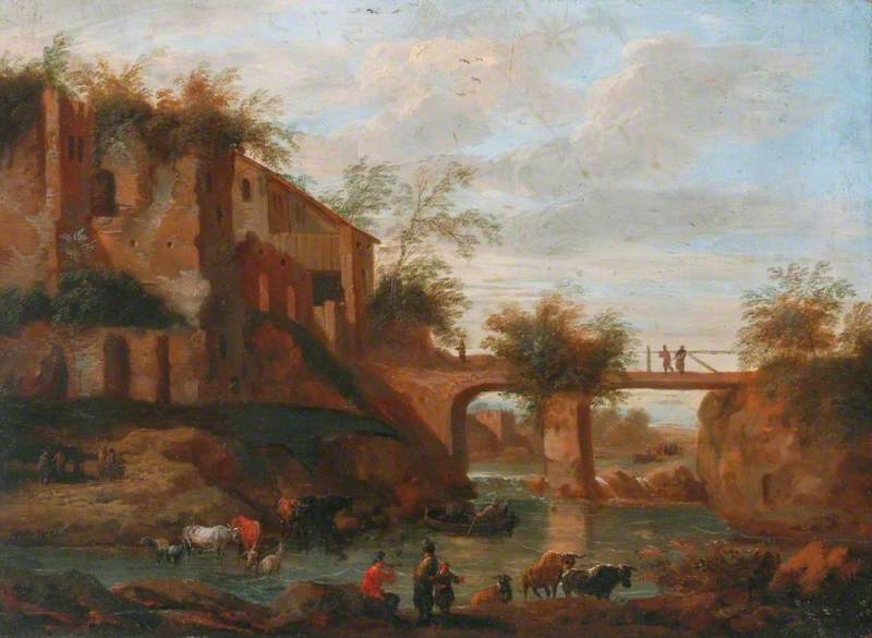 Landscape with a River, Bridge and Buildings