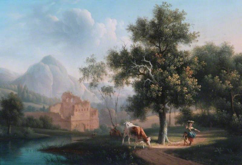 Mountainous Landscape with a Ruined Castle
