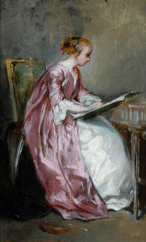 A Young Girl Drawing