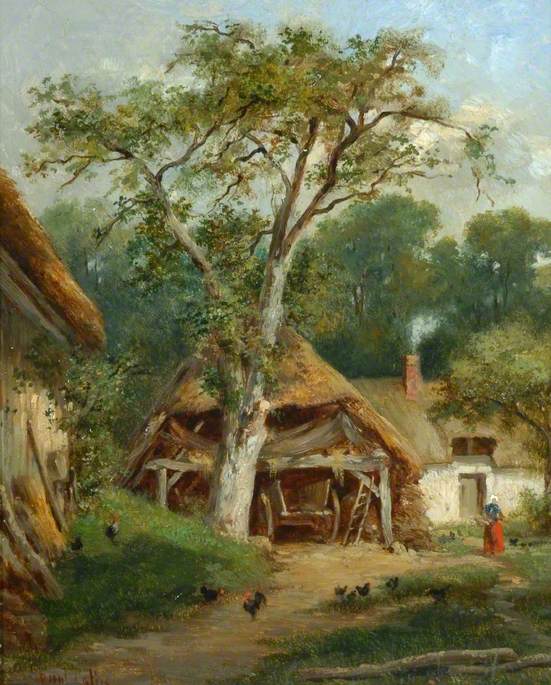Farm Buildings among Trees