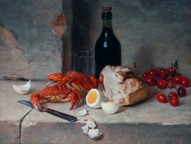 Still Life with Crabs and a Bottle