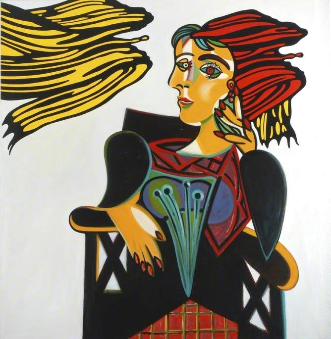 Picasso Meets Lichtenstein, Woman Seated