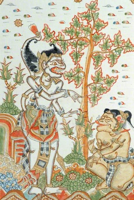 Hanuman, the Monkey Warrior and a Sage (Scene from the Ramayana)*