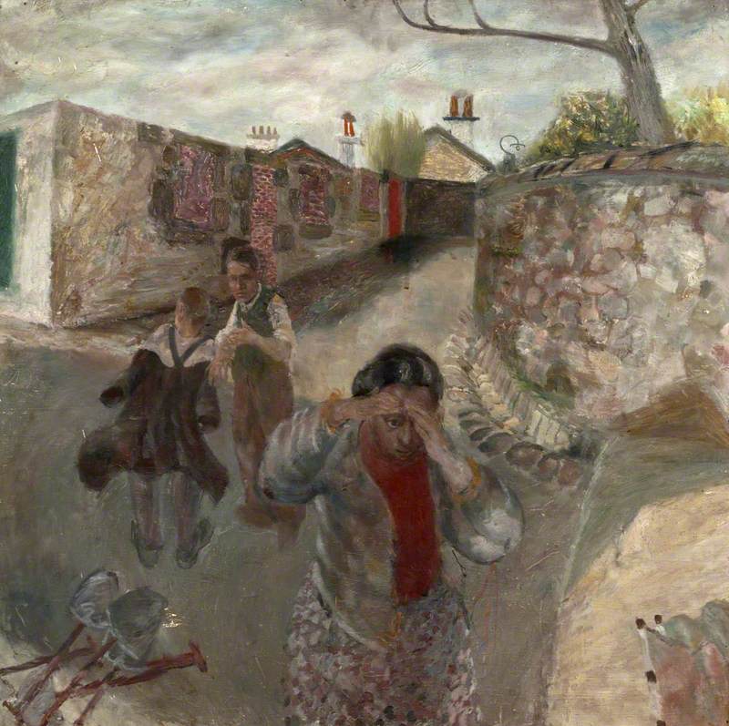 Three Figures in an Alley