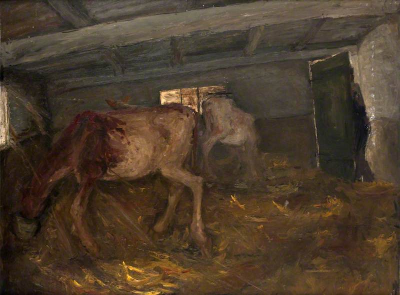 Horses in a Stable