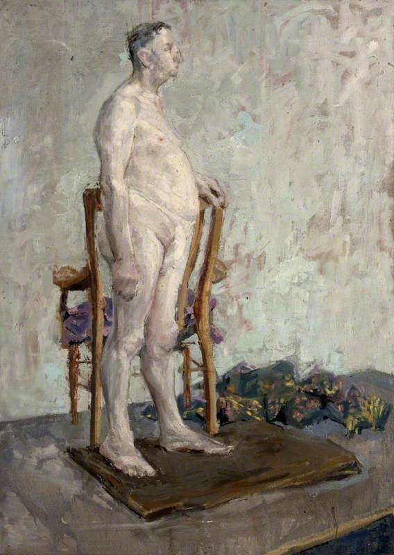 Standing Male Nude with Chair