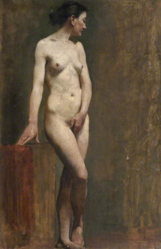 Standing Female Nude in 'Venus Pudica' Pose