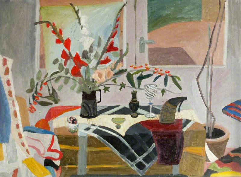 Still Life with Red Gladioli