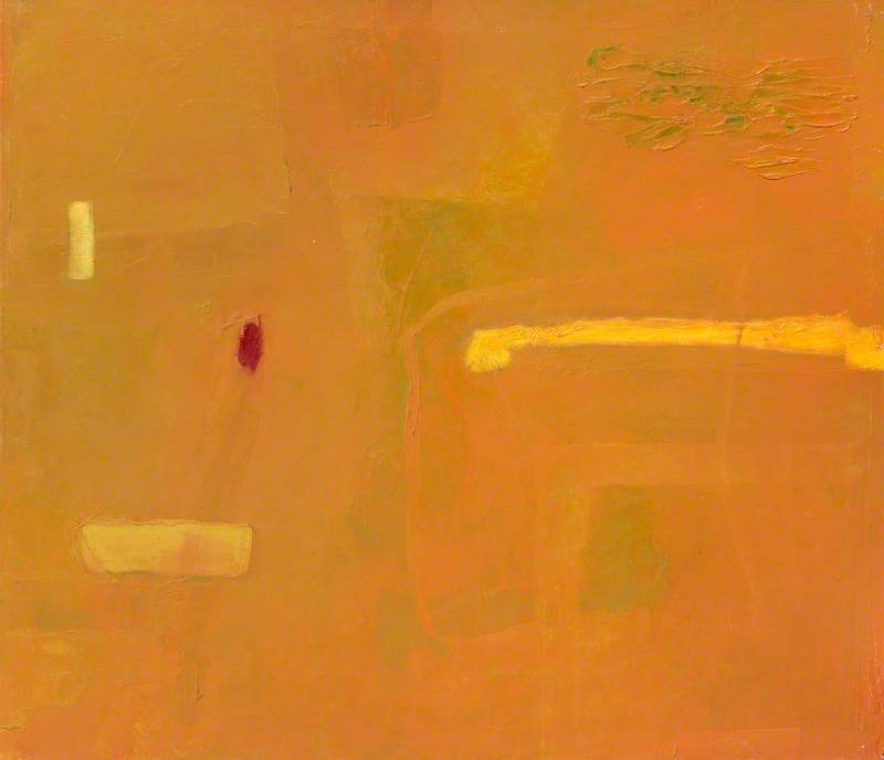 Untitled Tan Abstract with Yellow Ochre
